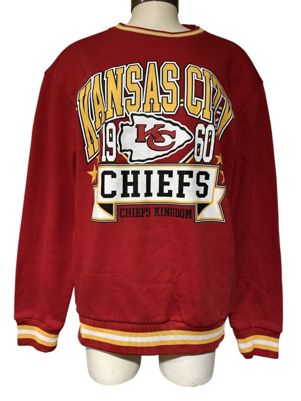 NFL Team Apparel Kansas City Chiefs Women's Red Pullover Kingdom Sweatshirt S